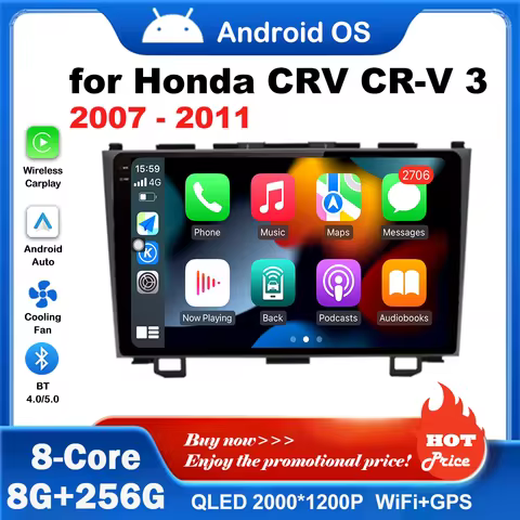 for Honda CRV CR-V 3 2007 - 2011 Android System Wireless Carplay Car Radio Multimedia Player WiFi To