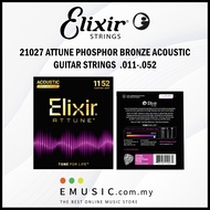 Elixir Strings 21027 ATTUNE Phosphor Bronze Acoustic Guitar Strings Custom Light 11-52 (Elixir 21027