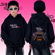 เสื้อฮู้ดสไตล์ละครเกาหลีธีมเกม Squid Game 3 ผ้าCotton เสื้อฮู้ดแขนยาวผ้าฝ้ายสำหรับเด็ก