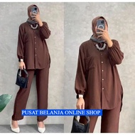 ONE SET AMANDA POCKET BEST SELLER/ CHEAPEST WOMEN'S CRINGKLE SET AMANDA/ SET