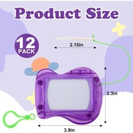12 Pieces Mini Magnetic Drawing Board,Mini Doodle Board with Backpack Keychain Clip,Sketch Erasable 
