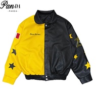 PANDA F1 Leather Jacket For Men Retro Leather Jacket Waterproof Suitable For Outdoor Cycling