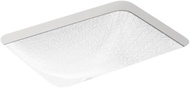 Kohler K-29471-HD1-0 Sartorial Herringbone Caxton Rectangle Bathroom Sink, White