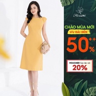 HeraDG office A-line dress with shoulder-concealing design and high-quality tulle material SDPBB2181