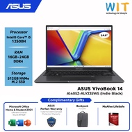 Asus VivoBook 14 (Intel Core i5-12500H/16GB-24GB RAM/512GB SSD/14.0'' WUXGA/MS Office/W11/2 Years Warranty) A1405Z-ALY235WS /A1405Z-ALY236WS