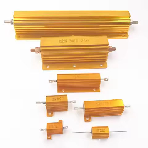 5PCS 100W 50W 25W 10W Aluminum Power Metal Shell Case Wirewound Resistor 0.1~10Kohm 1 20 200 500 1K 