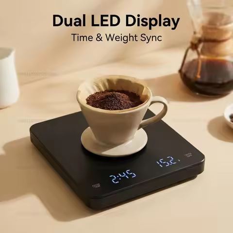 Digital Coffee Scale 0.1g to 3kg with Timer LED Screen Espresso USB High Precision Kitchen Weighing 