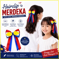 Hairclip Merdeka Hiasan sambutan hari kebangsaan Girl Hair Clip Pins Hari Ribbon bunga raya