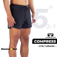 Training Lab รุ่น 25121 Compress Short ยาว 5" 2/1 กางเกงวิ่ง มีกางเกงขาสั้นแบบรัดด้านใน