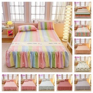 Hot ！Bed skirt mattress cover Fitted Bedsheet Plain Color / Cadar Warna / Katil Tilam Warna / Suitable for 3-13 inch height mattresses Bedsheet / Queen Size Bedsheet