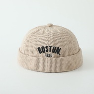 Retro Docker Cap cho bé thư thêu Toddler brimless hat mùa thu dày bông dáng tròn cho trẻ em Cậu Bé D