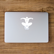 Stiker Spiderman Sit on Apple - Laptop Macbook Sticker