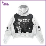 Yoewre Men Printed Hoodie Retro Style Hooded Sweatshirt Mens Gothic Skull Print Hoodie Trendy Street