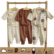 3 Sets of 6 Newborn Baby Clothes Set Long Sleeves Side Buttons Newborn Supplies Cute Gift Tops for B