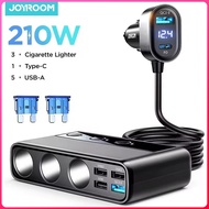 Joyroom 210W 9 in 1 Car Charger Adapter PD 3 Socket Cigarette Lighter Splitter Charge Independent Sw