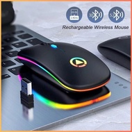 <M'SIA>BT5.2+2.4G+RGB Light Wireless Mouse Rechargeable Mice Ultra-Thin Silent Mouse Mute For Laptop