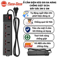 Rang Dong anti-shock multi-purpose socket 3m 5m Automatically shuts off power Safe to use OC04 4C/3M