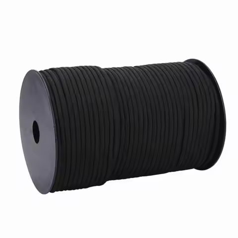 550 Reflective Paracord Parachute Cord Lanyard 9 Strand Core 100m (Black)