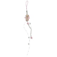 【In-Stock】 Y2K Jellyfish Phone Charm Keychain Crystal Star Pearl Mobile Phone Chain Unique Fringe Ph