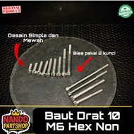 CNC Stainless Bolts 2 Thread Keys 10 M6 Type HEX NON by Nando Partshop X TJ Factory Handmade Probolt