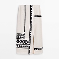 Md Womens Summer New Bohemian Style Side Split And Grid Design Skirt Womens 05203809250