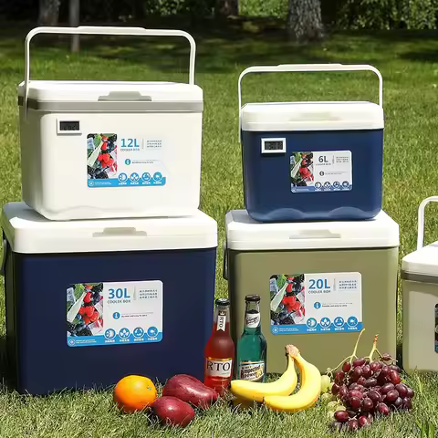 Insulated Commercial Cooler Box Outdoor Camping Picnic Ice Chest Car Refrigerator Portable Ice Bucke