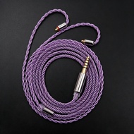 FENGRU Violet 4-Strand Graphene Single Crystal Copper Earphone Upgrade Cable QDC KZ C Pin 2Pin 0.78 