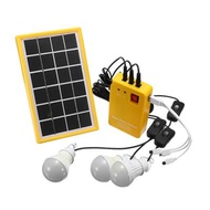 Outdoor Portable Solar Panel Electric Generator 3 LED Bulb Power System Kit