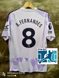 PWSL #เสื้อแมนยู ทีมเยือน 2025/26 สีขาวม่วง งานเทียบ แฟนบอล AAA เสื้อเปล่า + ทำฟูลออฟชั่น EPL ชื่อเบ