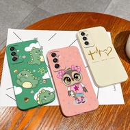 Case For Samsung Galaxy M33 M34 M53 5G Phone Cover Cute Owl Square Liquid Soft Silicone Protection B