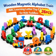 Wooden Magnetic Letter Train ABC Educational Toy Gift for Kids