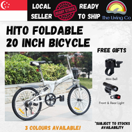 [Free Installation] HITO Foldable Mountain Bicycle 20 Inch 6 Speed Lightweight Compact Foldable Pedal Shimano Suspension High Grade Shock Absorbing