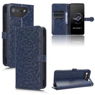 全城熱賣 - 適用於華碩 ROG Phone 7 蜂窩波點紋手機皮套（藍色）