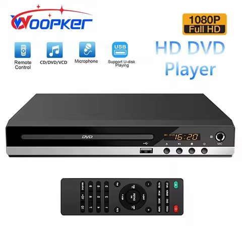 Woopker B29 HD 1080p CD/EVD/VCD DVD Player with AV and HD Outputs Home Digital Media Player with USB