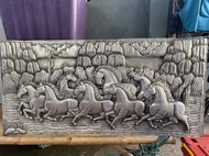 ม้า พร้อมกรอบ(ในภาพยังเก็บรายละเอียดไม่หมด) ดุลโลหะ หัตถศิลป์ ช่างฝีมือระดับASEAN ทำคนเดียว สามารถสั