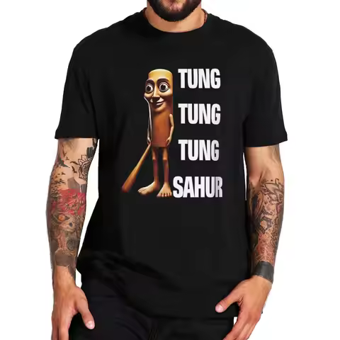 Tung Tung Tung Sahur T Shirt Funny Italian Brainrot Meme Y2k Graphic T-shirt 100% Cotton Summer Unis