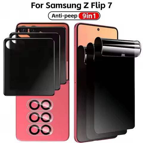 Anti-peep Privacy Screen Protector for Samsung Galaxy Z Flip 7 Hydrogel Film Tempered Glass Camera L