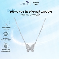 [ELENKA] Gold-plated necklace with zircon stone in butterfly shape, cute, durable and stainless - D-