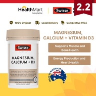 [SG] Swisse Ultiboost Magnesium, Calcium + D3, 120 Tablets | Vitamin D, Supports Bone & Muscle Healt