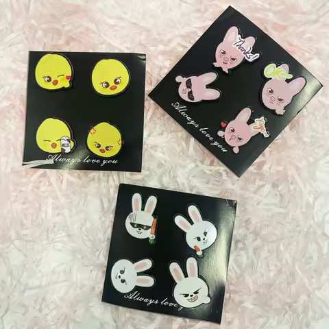 4-piece SKZOO mini brooch decoration accessories Stray kids animal image decoration cute brooch clot