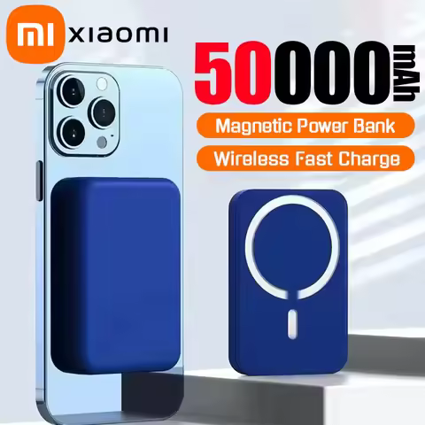 Xiaomi 500000mAh Large Capacity Wireless Magnetic Power Bank Portable Battery Pack For iphone Samsun