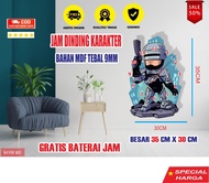 Jam Dinding Tempel Tembok Karakter Robocop Analog Besar Ukuran Jumbo 3d Nyala Keren Terbaru