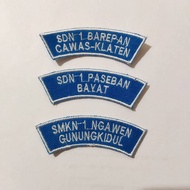 School Location Embroidery Bet Size 8x2.8 CM Premium Embroidery Available in Many Colors Can Request