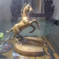 Antique Brass Horse Ashtray