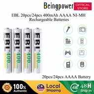 EBL 20pcs 24pcs 400mAh Ni-MH AAAA Rechargeable Battery For Flashlight Doorbell Alarm Clock Surface P
