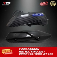 PACKAGE 2 PCS CARBON MIO M3 • Mio M3 Exhaust Shield + Mio M3 Filter Cover Box Mio M3 Filter Cover Mi
