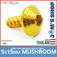 HENG BODY BOLTS | 1PC MUSHROOM/UMBRELLA 5X15MM | GOLD, WHITE GOLD BOLTS | ORIGINAL THAILAND | FOR YA