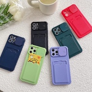 保護鏡頭滑蓋設計 可插卡 手機硬殼 防撞防摔  手機套 CamShield Case with Card Holder Silde Cover Camera Protection For Apple 