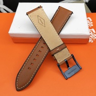 Brown Fossil Leather Watchband 22mm Suitable for FS5151FS5268CH3039 Middle Thickness Matte Finish Pl