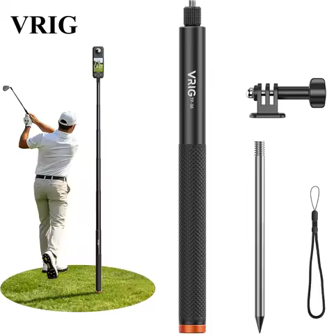 VRIG Waterproof Golf Monopod Invisible Selfie Stick for Go Pro Hero 13/12/Max2/DJI OSMO Action 6/5/4